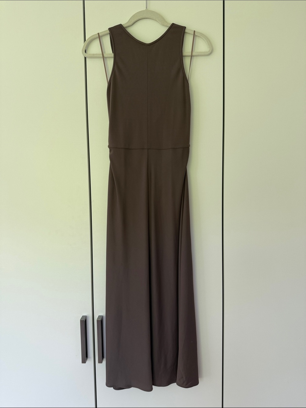Sleeveless Brown Maxi Dress